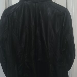 Women's Black Leather Jacket Size Large